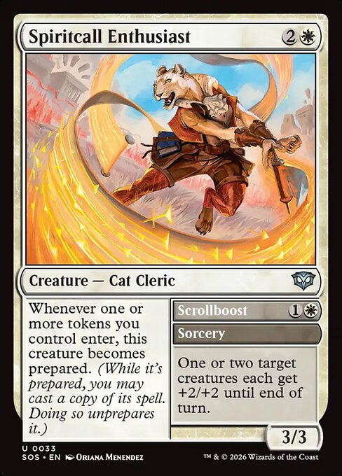 Spiritcall Enthusiast // Scrollboost - Secrets of Strixhaven #33 Magic: The Gathering card image