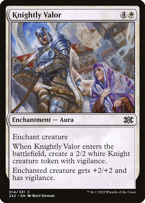 Knightly Valor - Double Masters 2022 #14 - Near Mint - Foil