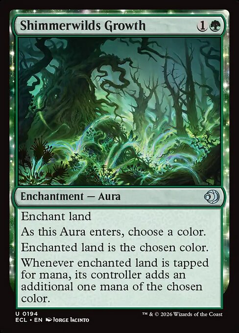 Shimmerwilds Growth Lorwyn Eclipsed Magic: The Gathering card image