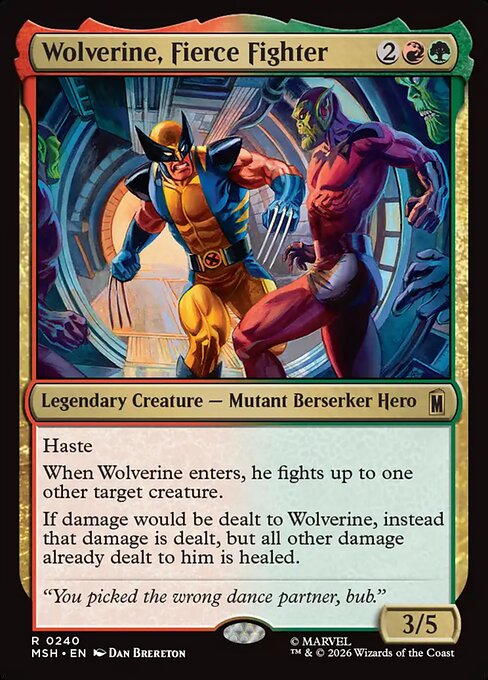 Wolverine, Fierce Fighter Marvel Super Heroes Magic: The Gathering card image