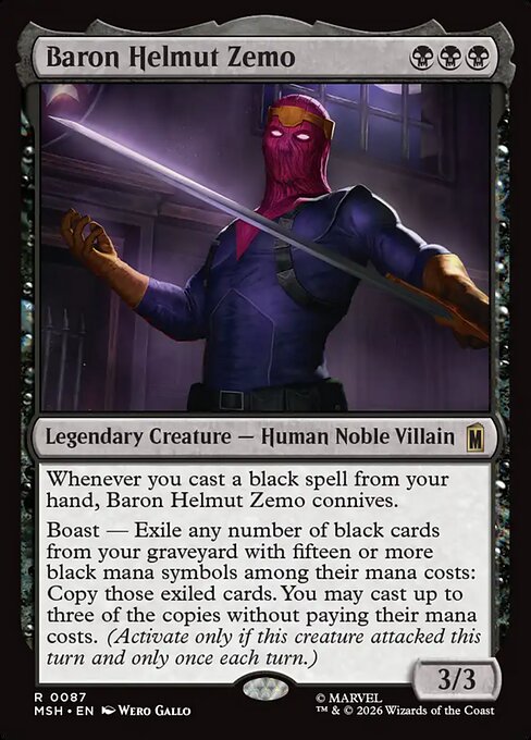 Baron Helmut Zemo Marvel Super Heroes Magic: The Gathering card image