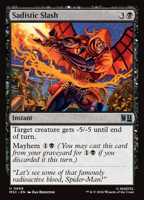 Sadistic Slash Marvel Super Heroes Commander Magic: The Gathering card image