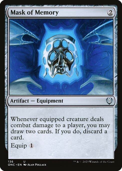 Mask of Memory - Phyrexia: All Will Be One Commander #136 Magic: The Gathering card image