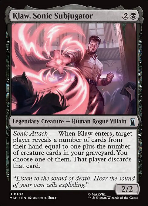 Klaw, Sonic Subjugator Marvel Super Heroes Magic: The Gathering card image