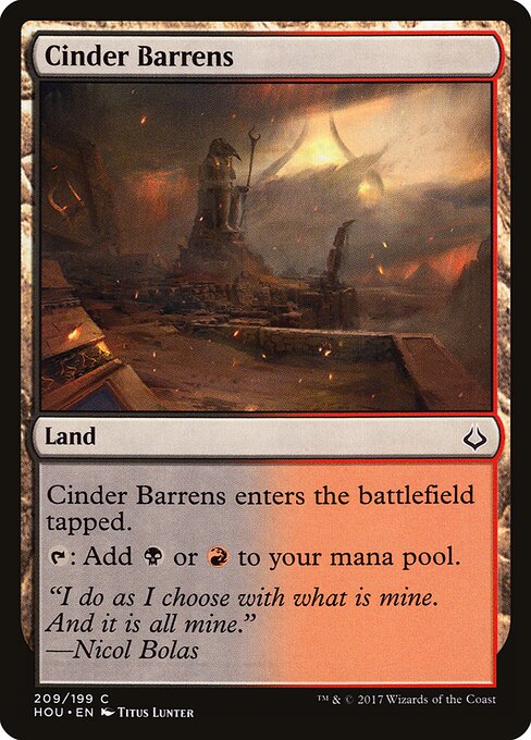 Cinder Barrens Hour of Devastation Magic: The Gathering card image