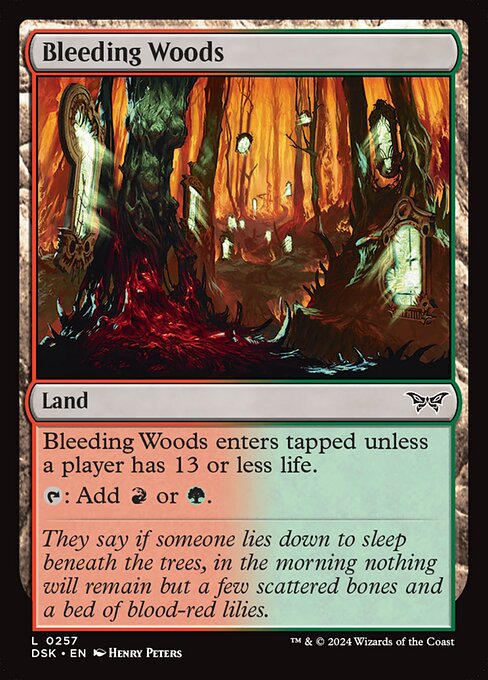 Bleeding Woods Duskmourn: House of Horror Magic: The Gathering card image
