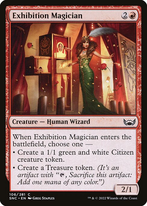Exhibition Magician - Streets of New Capenna #106 Magic: The Gathering card image