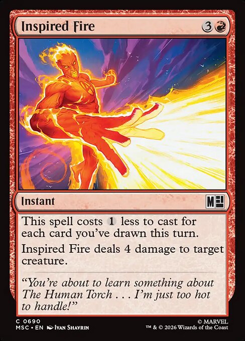 Inspired Fire Marvel Super Heroes Commander Magic: The Gathering card image
