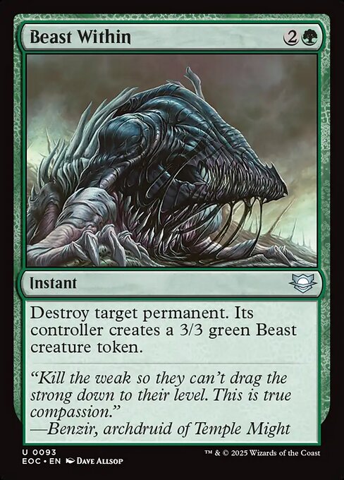 Beast Within - Edge of Eternities Commander #93 - Near Mint - Non-Foil