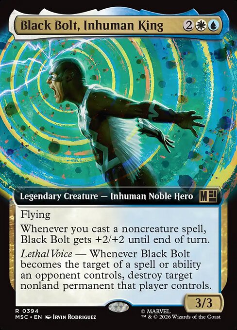 Black Bolt, Inhuman King Marvel Super Heroes Commander Magic: The Gathering card image