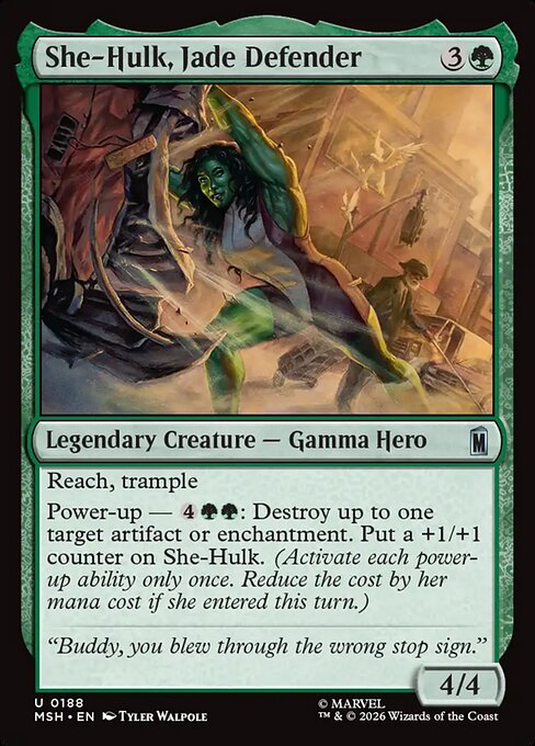 She-Hulk, Jade Defender Marvel Super Heroes Magic: The Gathering card image