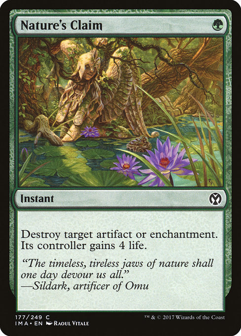 Nature's Claim Iconic Masters Magic: The Gathering card image