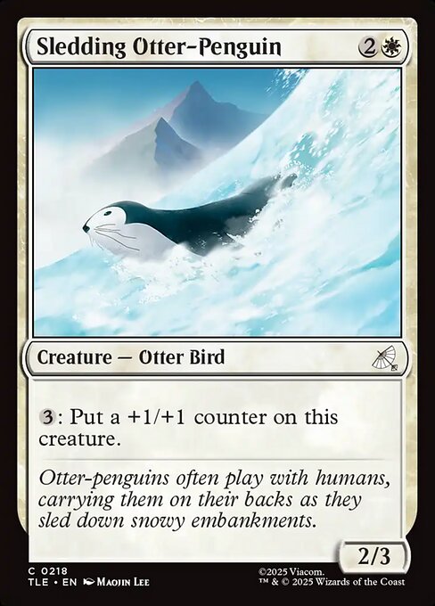 Sledding Otter-Penguin Avatar: The Last Airbender Eternal Magic: The Gathering card image