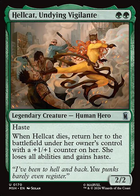 Hellcat, Undying Vigilante Marvel Super Heroes Magic: The Gathering card image
