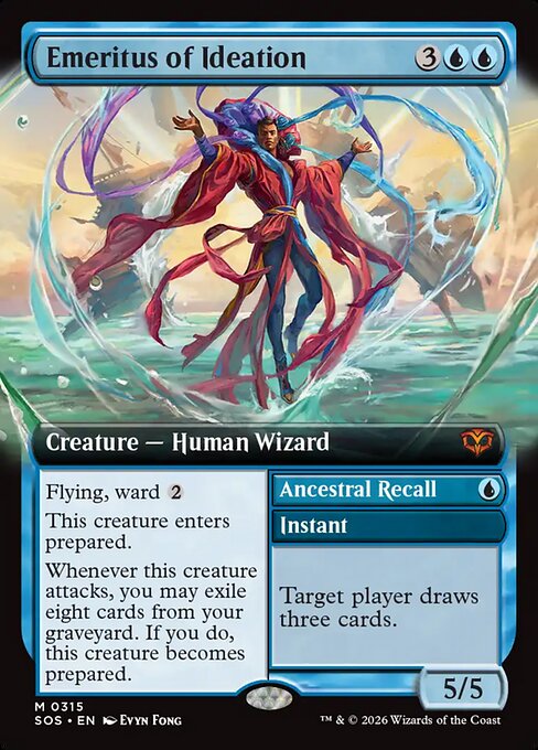 Emeritus of Ideation // Ancestral Recall Secrets of Strixhaven Magic: The Gathering card image