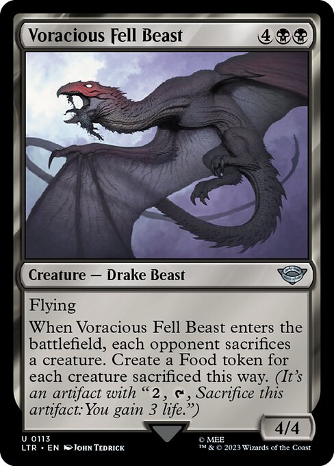 Voracious Fell Beast - The Lord of the Rings: Tales of Middle-earth #113 Magic: The Gathering card image
