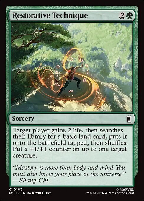 Restorative Technique Marvel Super Heroes Magic: The Gathering card image