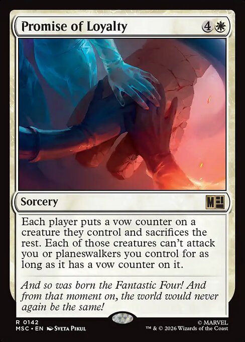 Promise of Loyalty Marvel Super Heroes Commander Magic: The Gathering card image