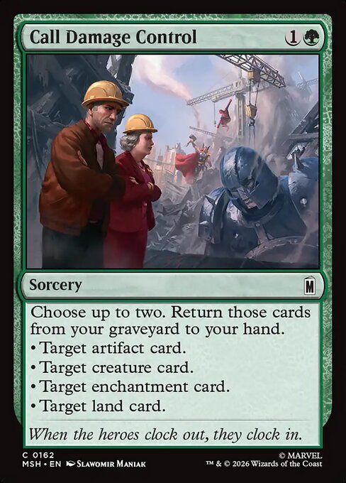 Call Damage Control Marvel Super Heroes Magic: The Gathering card image