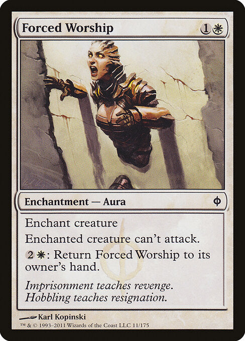 Forced Worship New Phyrexia Magic: The Gathering card image