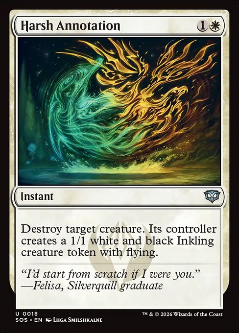 Harsh Annotation - Secrets of Strixhaven #18 Magic: The Gathering card image