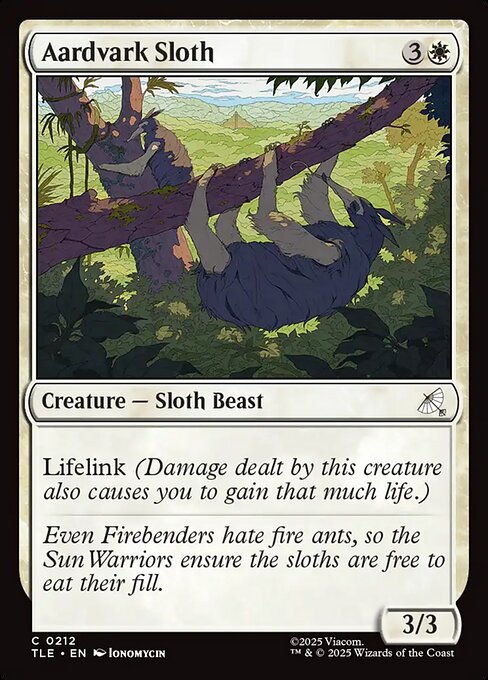 Aardvark Sloth - Avatar: The Last Airbender Eternal #212 Magic: The Gathering card image