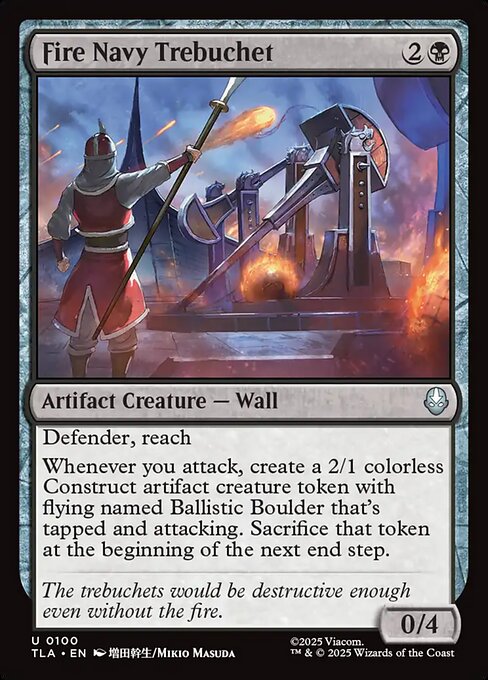 Fire Navy Trebuchet - Avatar: The Last Airbender #100 Magic: The Gathering card image