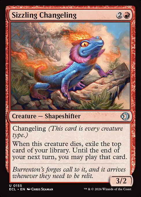 Sizzling Changeling Lorwyn Eclipsed Magic: The Gathering card image