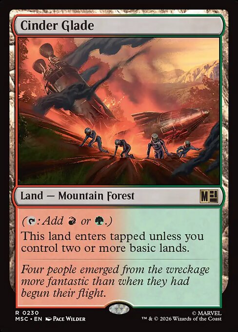 Cinder Glade Marvel Super Heroes Commander Magic: The Gathering card image