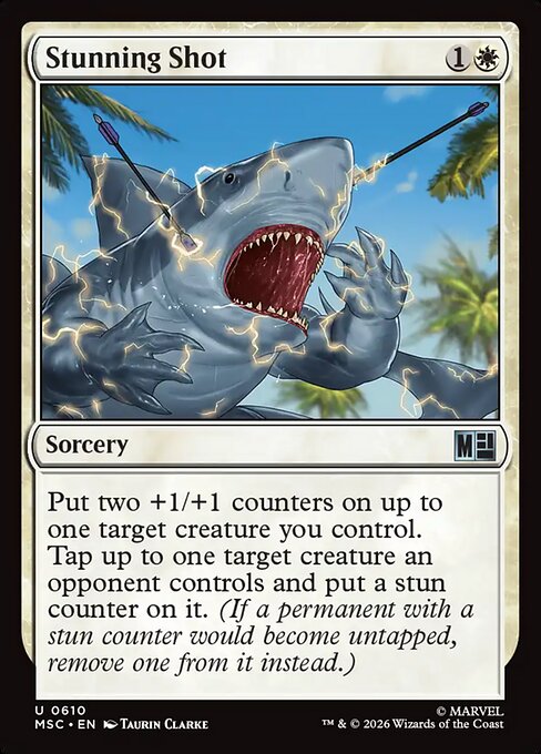 Stunning Shot Marvel Super Heroes Commander Magic: The Gathering card image
