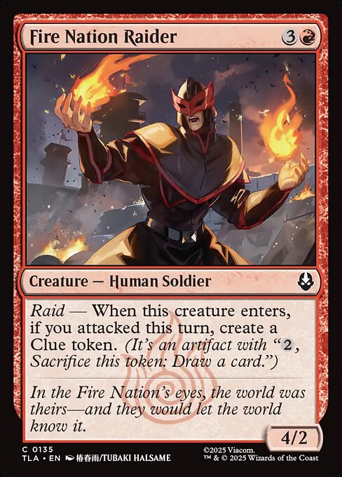 Fire Nation Raider Avatar: The Last Airbender Magic: The Gathering card image
