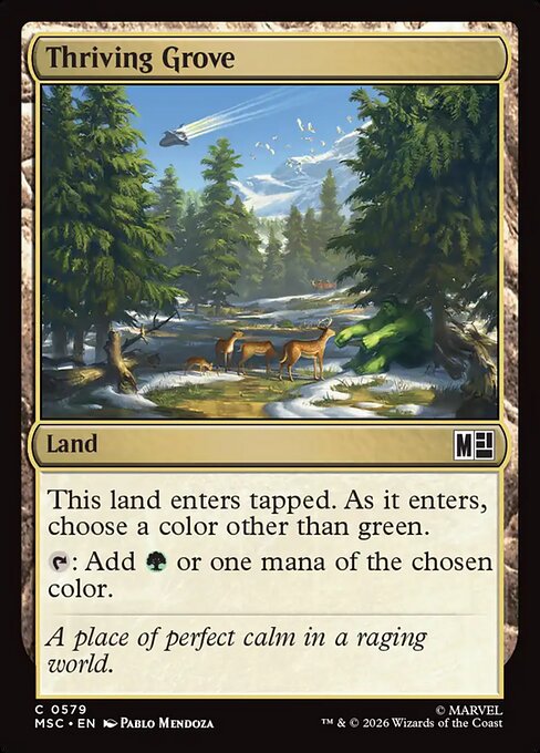 Thriving Grove Marvel Super Heroes Commander Magic: The Gathering card image