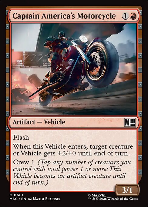 Captain America's Motorcycle Marvel Super Heroes Commander Magic: The Gathering card image
