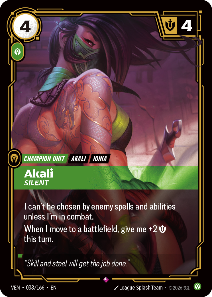 Akali, Silent Riftbound card