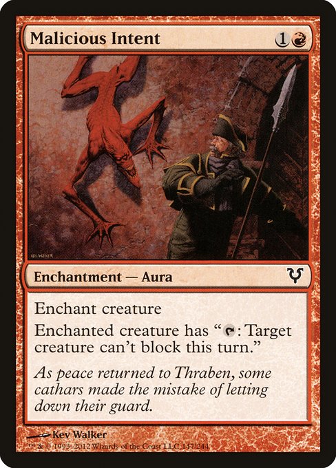 Malicious Intent - Avacyn Restored #147 Magic: The Gathering card image