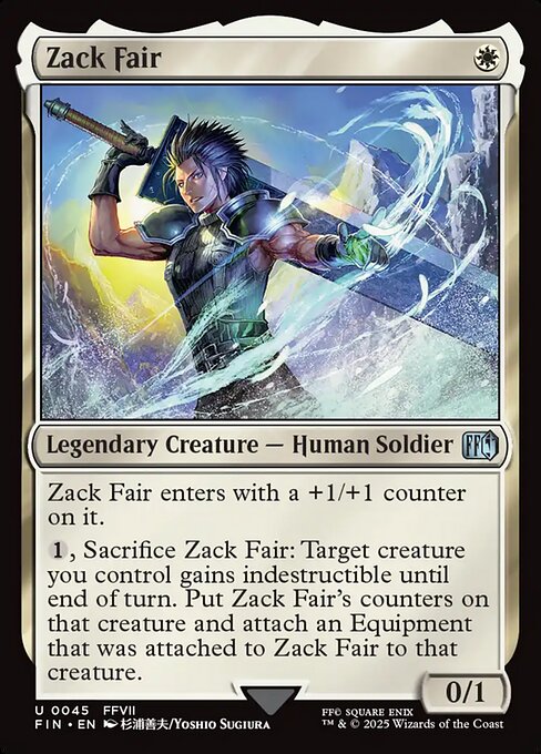 Zack Fair Final Fantasy Magic: The Gathering card image