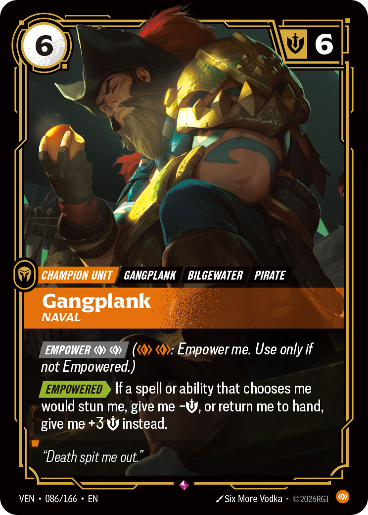 Gangplank, Naval Riftbound card