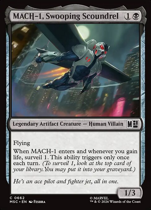 MACH-1, Swooping Scoundrel Marvel Super Heroes Commander Magic: The Gathering card image