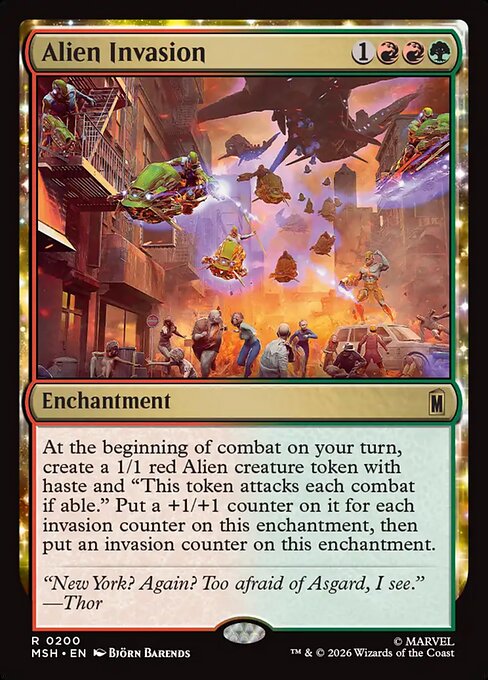 Alien Invasion Marvel Super Heroes Magic: The Gathering card image
