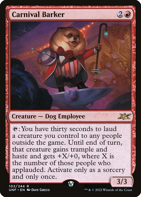 Carnival Barker - Unfinity #102 - Near Mint - Non-Foil