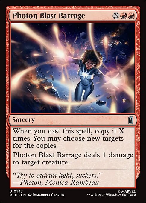 Photon Blast Barrage Marvel Super Heroes Magic: The Gathering card image