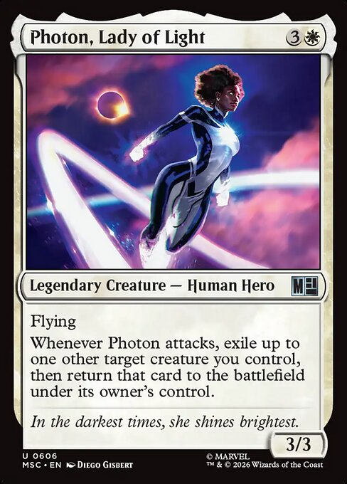 Photon, Lady of Light Marvel Super Heroes Commander Magic: The Gathering card image