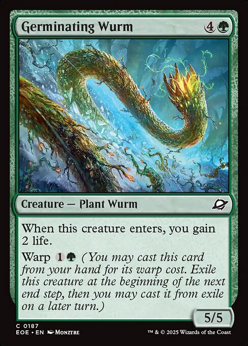 Germinating Wurm Edge of Eternities Magic: The Gathering card image
