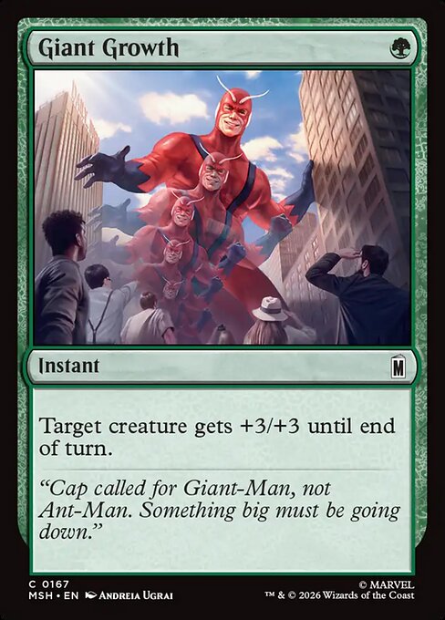 Giant Growth Marvel Super Heroes Magic: The Gathering card image